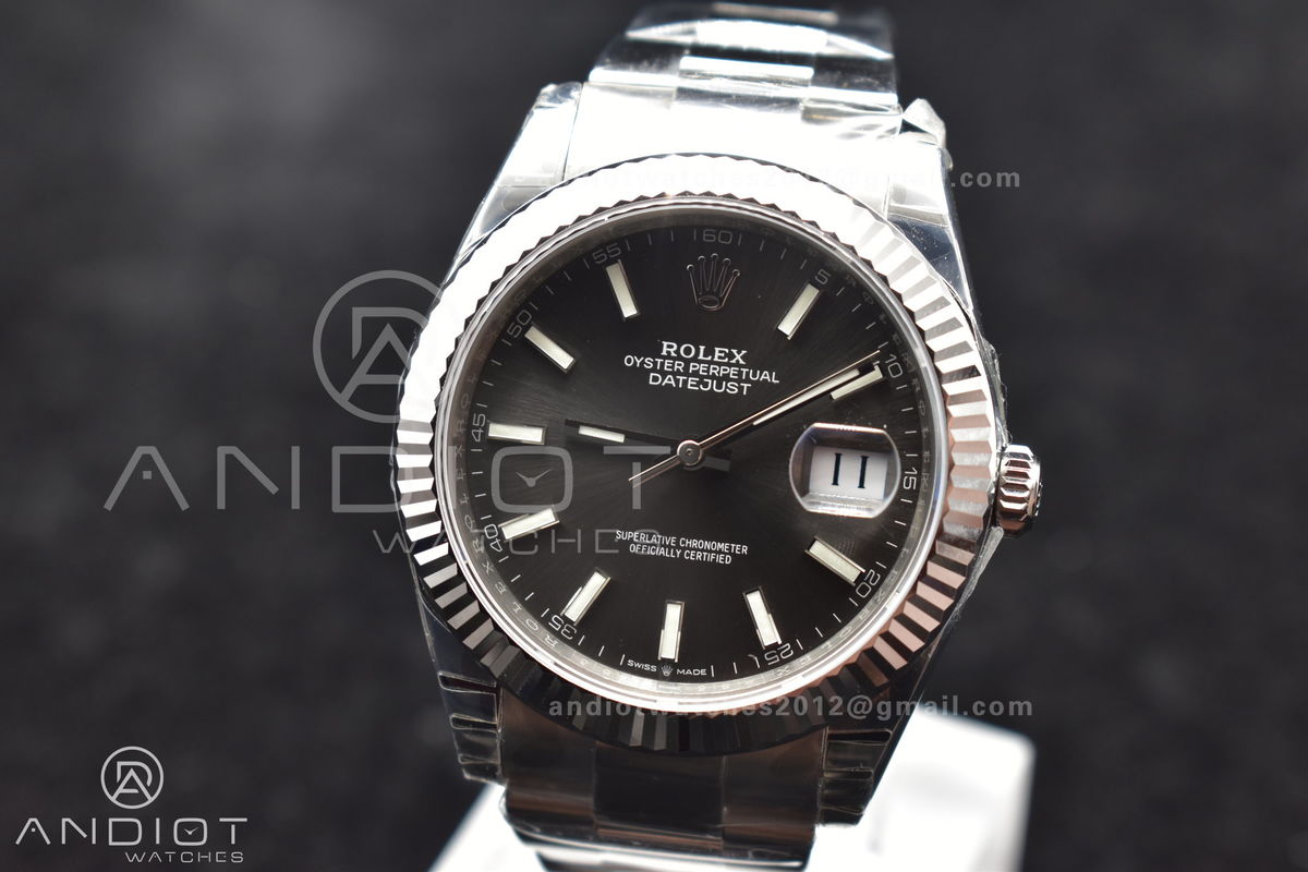 DateJust 41 126334 904L SS VSF 1:1 Best Edition Grey Dial on Oyster Bracelet VS3235